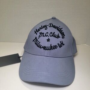 Harley‎ Davidson M.C. Club Milwaukee WI Hat Blue Adjustable New W/tags